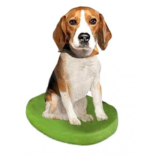 Personalized Handmade Polymer Clay Dog Bobblehead: Beagle Dog - Custom Creative Gift