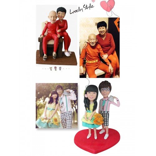 Handmade Polymer Clay Dog Bobblehead Based on Photo - Alaskan Malamute