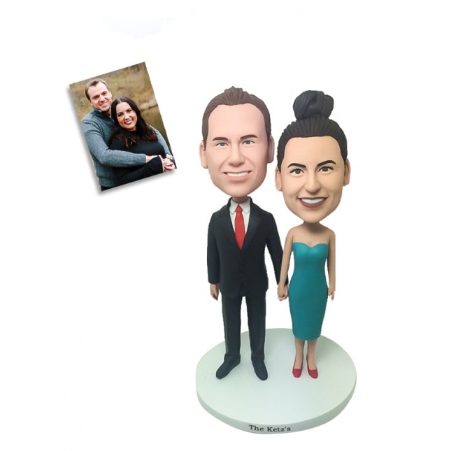Personalized Custom Polymer Clay Bobbleheads for Couples - Handmade Creative Gifts