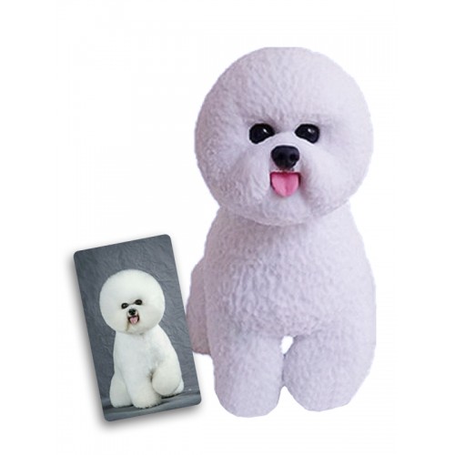 Polymer Clay Dog Bobblehead - Handmade Funny Bichon Frise Figures