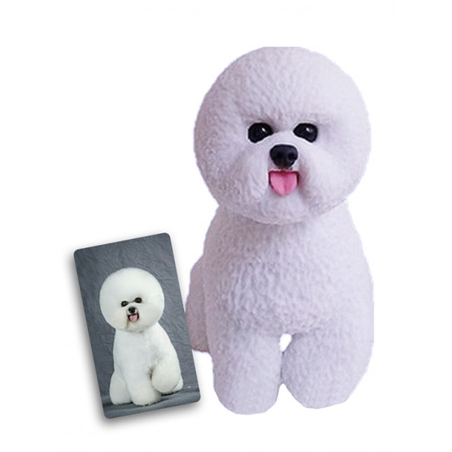 Polymer Clay Dog Bobblehead - Handmade Funny Bichon Frise Figures