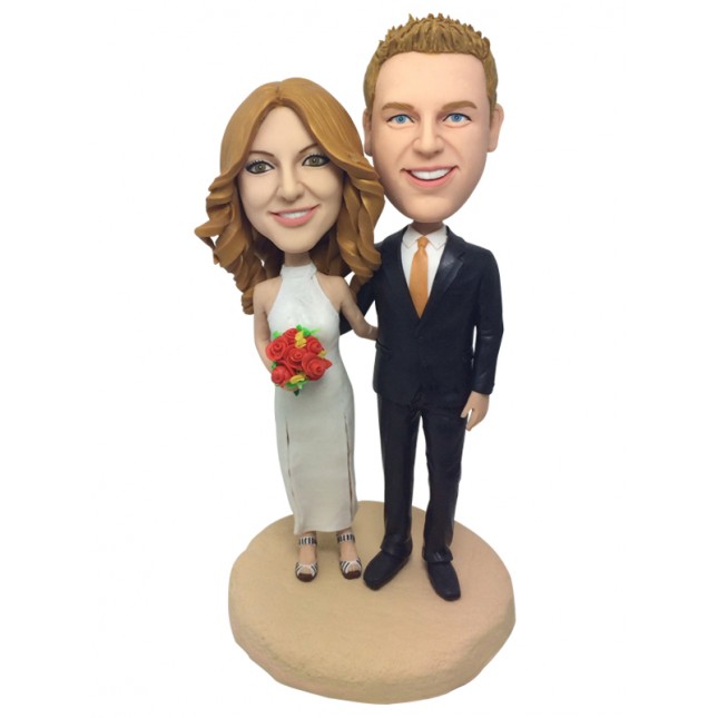 Handmade Polymer Clay Bobbleheads - Custom Personal Wedding Bobble Heads
