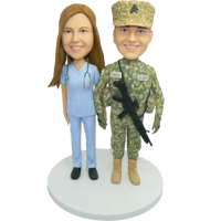 Army Solider And Nurse Bobbleheads