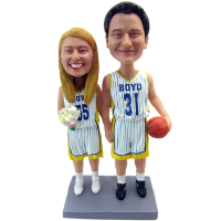 Custom Basketball Theme Couple Bobbleheads - Special Handmade Gift for Basketball Fans Based on Ideas