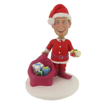 Special Christmas Gift for Your Father - Cosplay Santa Claus Custom Polymer Clay Personalized Bobblehead