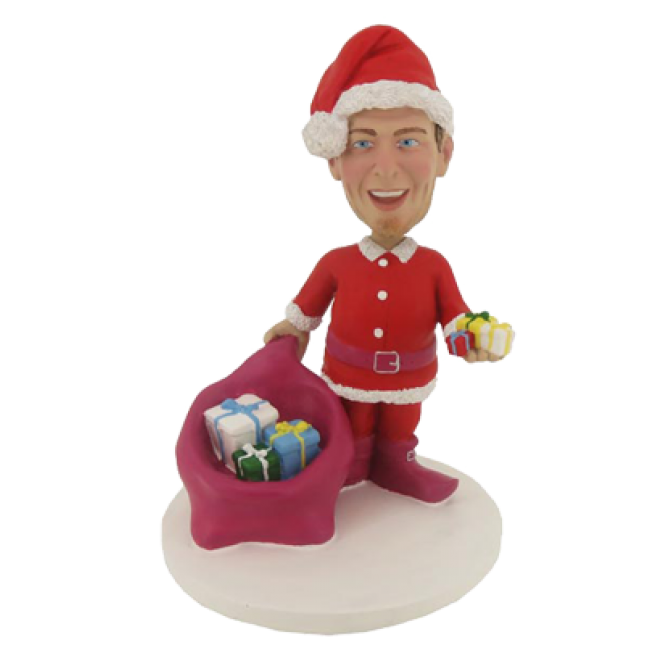 Special Christmas Gift for Your Father - Cosplay Santa Claus Custom Polymer Clay Personalized Bobblehead