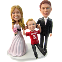 Custom Parents and Kid Bobbleheads - Personalized Handmade Polymer Clay Bobble Head Dolls 