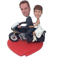 Couple on Motorcycle Bobbleheads