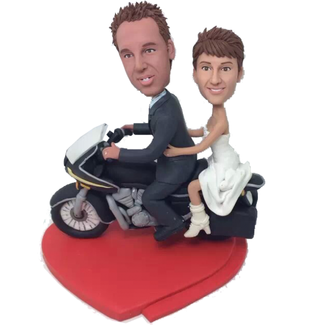 Couple on Motorcycle Bobbleheads