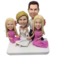 100% Handmade Lovely Gift for Family - Polymer Clay Bobbleheads Based on Photo and Ideas 100% Handmade Lovely Gift for Family - Polymer Clay Bobbleheads Based on Photo and Ideas