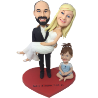 Beautiful Family Wedding Bobbleheads - Handmade Polymer Clay Bobble Head Funny Gift