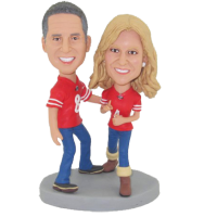 Custom Football Fans Couple Bobblehead