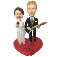 Custom Musician Couple Wedding Bobbleheads