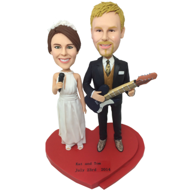 Custom Musician Couple Wedding Bobbleheads