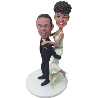 Custom Piggybacking Wedding Bobbleheads