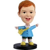 School Boy Bobblehead - Funny Gift for Kid - Handmade Polymer Clay Bobble Head Dolls Based on Photo