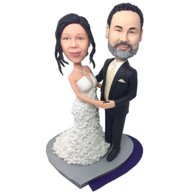 100% Handmade Personal Polymer Clay  Dance Wedding Bobbleheads Cake Toppers