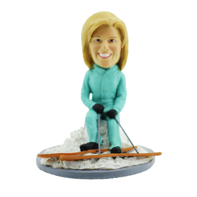 Custom Skiing Woman Bobblehead Custom Skiing Woman Bobblehead