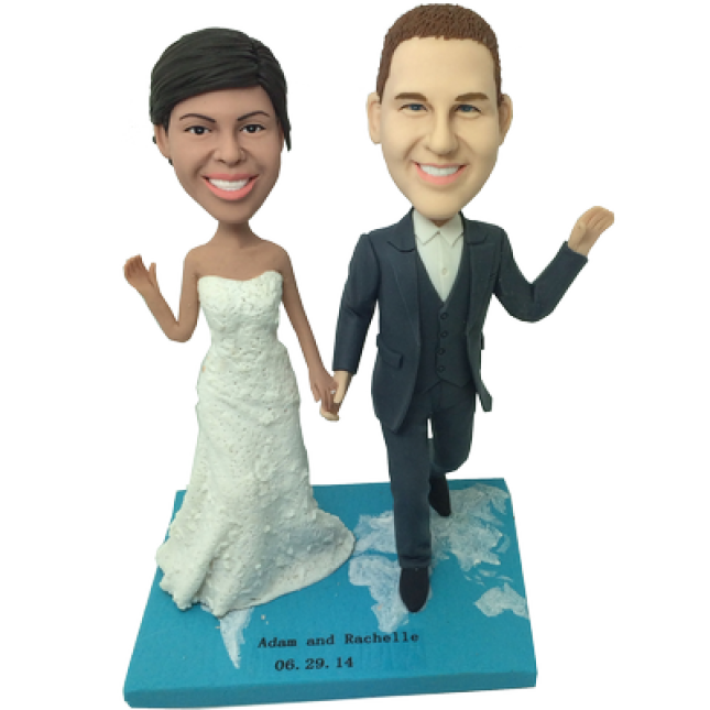 100% Handmade Personal Wedding Bobbleheads - Honnymoon Creative Gift