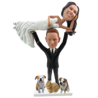 Custom Weight Lifter with Pets Bobbleheads