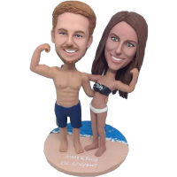 Custom Beach Workout Couple Bobbleheads